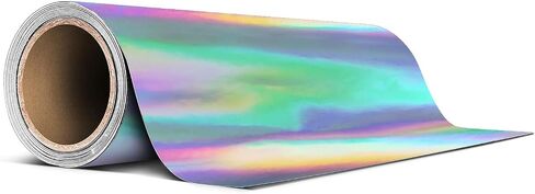 VViViD Rainbow Lazer Silver Holographic Chrome DECO65 Permanent Adhesive Craft Vinyl Roll for Cricut, Silhouette & Cameo (1ft x 6ft) in Saudi Arabia