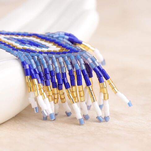 Jeanbeau Tassel Zulu Dangle Drop Earrings for Women Girls, Long Boho Handmade Seed Beads Fringe Danglig Earing Bohemian Summer Beach Jewelry Gift in Saudi Arabia