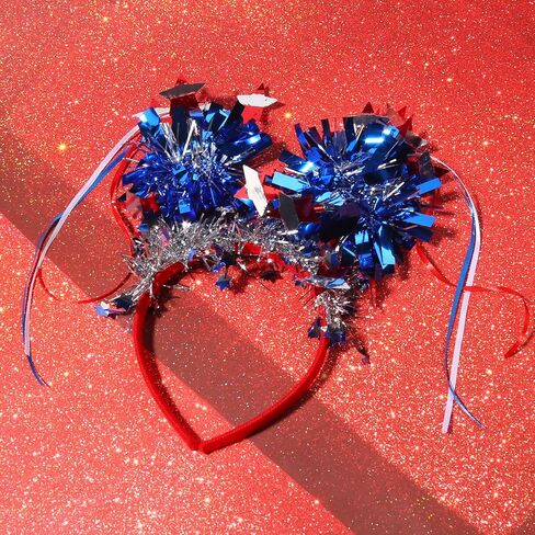 Independence Day Headband Hair Accessories for Women Men Girls, July 4th Stars Headbands, Red White Blue Stripes Hair Bands Party Hair Decoration 1 Pcs in Saudi Arabia