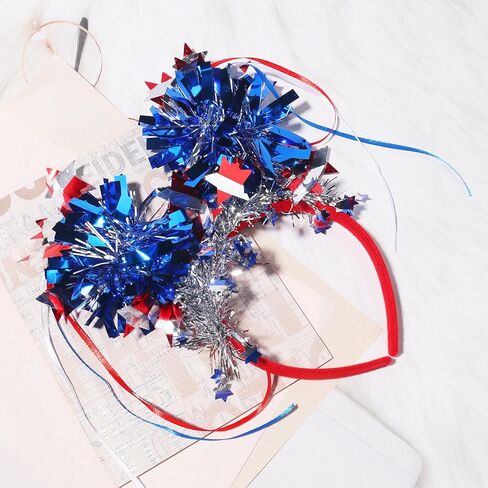 Independence Day Headband Hair Accessories for Women Men Girls, July 4th Stars Headbands, Red White Blue Stripes Hair Bands Party Hair Decoration 1 Pcs in Saudi Arabia