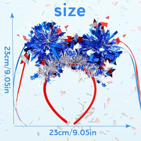 Independence Day Headband Hair Accessories for Women Men Girls, July 4th Stars Headbands, Red White Blue Stripes Hair Bands Party Hair Decoration 1 Pcs in Saudi Arabia