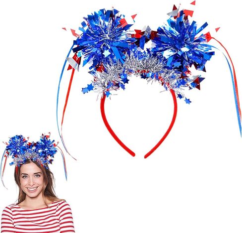 Independence Day Headband Hair Accessories for Women Men Girls, July 4th Stars Headbands, Red White Blue Stripes Hair Bands Party Hair Decoration 1 Pcs in Saudi Arabia