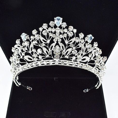 Baroque Queen Crown, Sinide Wedding Crown for Bride Rhinestone Princess Tiara for Women Gold Crystal Crown Headband in Saudi Arabia