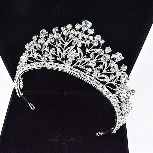Baroque Queen Crown, Sinide Wedding Crown for Bride Rhinestone Princess Tiara for Women Gold Crystal Crown Headband in Saudi Arabia