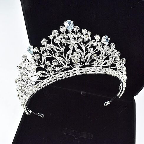 Baroque Queen Crown, Sinide Wedding Crown for Bride Rhinestone Princess Tiara for Women Gold Crystal Crown Headband in Saudi Arabia