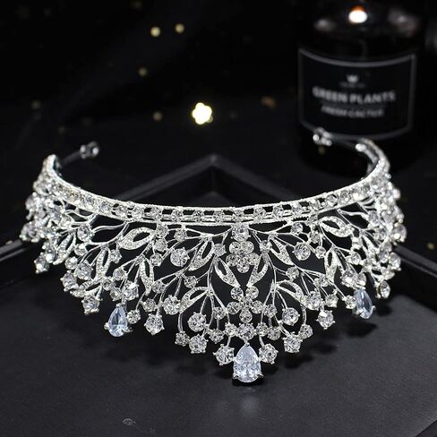 Baroque Queen Crown, Sinide Wedding Crown for Bride Rhinestone Princess Tiara for Women Gold Crystal Crown Headband in Saudi Arabia