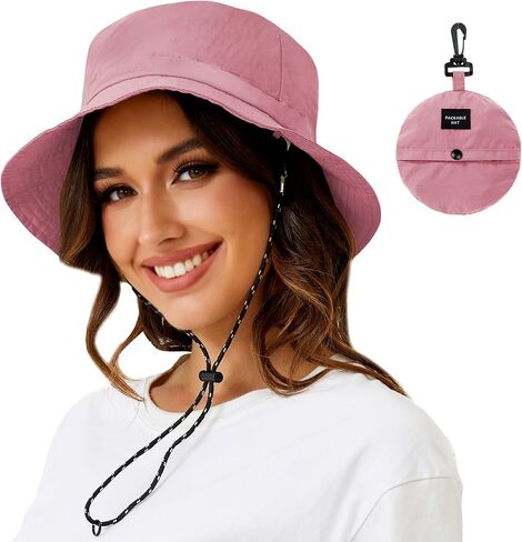 Waterproof Bucket Hat Women Packable Outdoor Fishing Hat Lightweight Men UV Protection Summer Sun Hat in Saudi Arabia