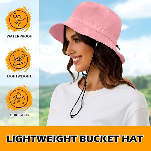 Waterproof Bucket Hat Women Packable Outdoor Fishing Hat Lightweight Men UV Protection Summer Sun Hat in Saudi Arabia