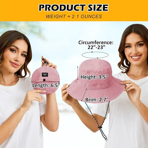 Waterproof Bucket Hat Women Packable Outdoor Fishing Hat Lightweight Men UV Protection Summer Sun Hat in Saudi Arabia