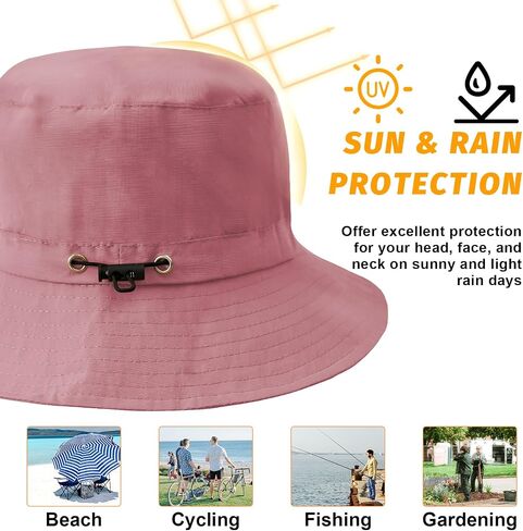 Waterproof Bucket Hat Women Packable Outdoor Fishing Hat Lightweight Men UV Protection Summer Sun Hat in Saudi Arabia