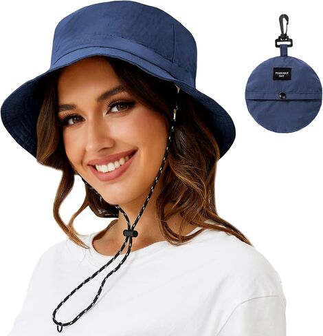 Waterproof Bucket Hat Women Packable Outdoor Fishing Hat Lightweight Men UV Protection Summer Sun Hat in Saudi Arabia