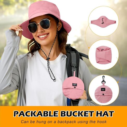 Waterproof Bucket Hat Women Packable Outdoor Fishing Hat Lightweight Men UV Protection Summer Sun Hat in Saudi Arabia