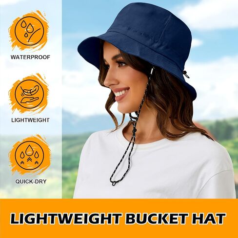 Waterproof Bucket Hat Women Packable Outdoor Fishing Hat Lightweight Men UV Protection Summer Sun Hat in Saudi Arabia