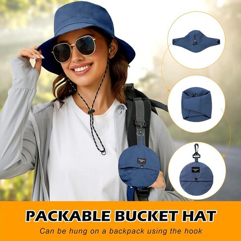 Waterproof Bucket Hat Women Packable Outdoor Fishing Hat Lightweight Men UV Protection Summer Sun Hat in Saudi Arabia