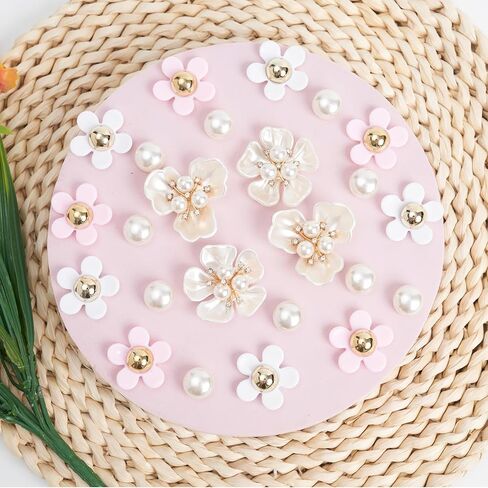 Flower Charms for Girls Cute Shoes Flower Designer Charms with Buttons for Clog Sandals Birthday Party Gift. in Saudi Arabia