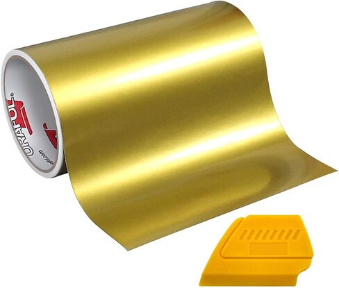 ORACAL 651 Gloss Adhesive Craft Vinyl 12" x 6.5ft Large Roll Including Detailer Squeegee (Gold) in Saudi Arabia