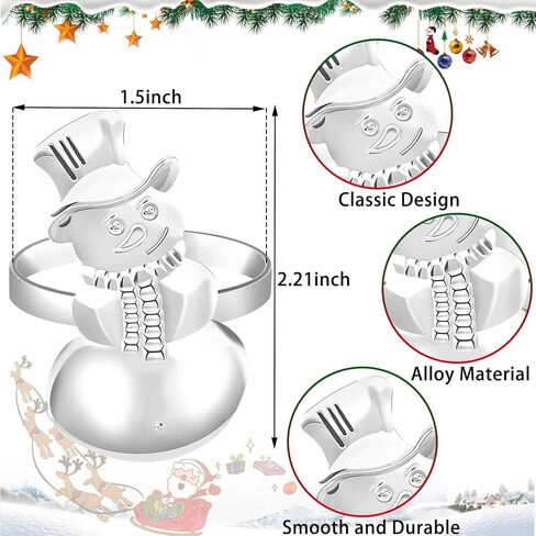 JUNEBRUSHS 12pcs Christmas Napkin Rings, Christmas Pines Red Berries, Holly Bells Napkin Ring Holder Decor for Dinner Christmas Party Supplies Xmas Napkin Holder Holiday Table Decor in Saudi Arabia
