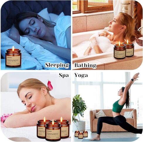 12 حزمة من الشموع المعطرة للنساء، شموع للعلاج العطري، شموع الصويا السائبة، شموع العنبر لهدايا الشكر، التخرج، المعلم، الصديق، عيد الميلاد، العطلة، تخفيف التوتر، المنزل (أسود) in Saudi Arabia
