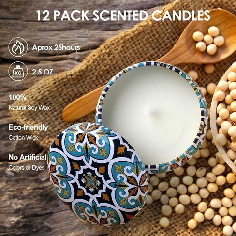 Scented Candles Gifts for Women, 12 Pack Candles for Home Scented, Soy Scented Candles for Home, Aromatherapy Candle Gifts Set for Christmas Day, Birthday, Mothers Day, Valentine's Day in Saudi Arabia