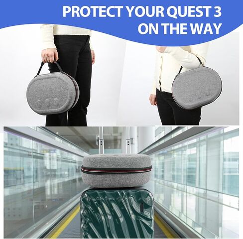 Hard Carrying Case for Meta Quest 3 Case, Upgrade Protective Travel Bag for Quest 3, Shockproof Storage Bag Compatible with Meta Quest 3 Headset, Touch Controller Accessories in Saudi Arabia