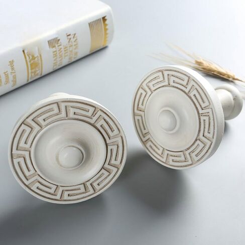YYC 2Pcs Retro Resin Medallion Drapery Holdback Curtain Wall Hooks Curtain Rod (White) in Saudi Arabia