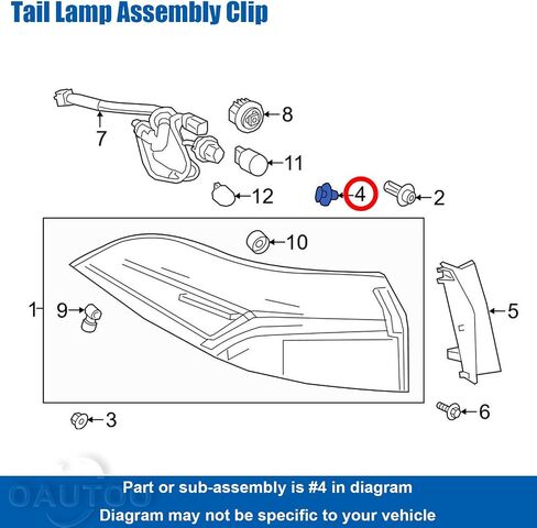 OAUTOO 30pcs Rear Combination Lamp Guide Moulding Clip 81496-60010 for Toyota 4Runner Avalon C-HR Camry Corolla Matrix Mirai Prius Rav4 Sienna Venza Yaris Lexus CT200h ES GX is LS NX RC RX in Saudi Arabia
