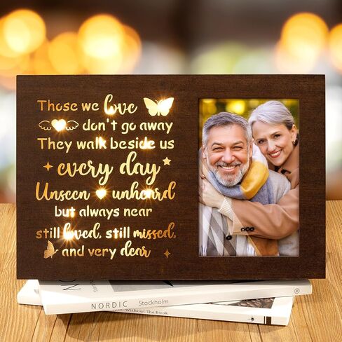 Memorial Gifts Glowing Picture Frame Sympathy Gifts for Loss of Loved One Mom Dad Son Husband Friend, Unique Bereavement Condolence Gifts Ideas Grief In Memory of Loved One Remembrance Gifts-4x6 Photo in Saudi Arabia