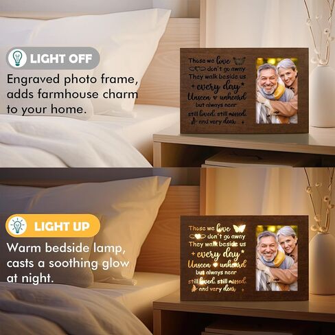 Memorial Gifts Glowing Picture Frame Sympathy Gifts for Loss of Loved One Mom Dad Son Husband Friend, Unique Bereavement Condolence Gifts Ideas Grief In Memory of Loved One Remembrance Gifts-4x6 Photo in Saudi Arabia