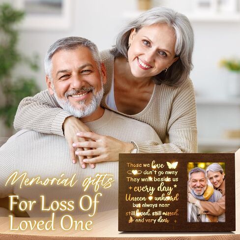 Memorial Gifts Glowing Picture Frame Sympathy Gifts for Loss of Loved One Mom Dad Son Husband Friend, Unique Bereavement Condolence Gifts Ideas Grief In Memory of Loved One Remembrance Gifts-4x6 Photo in Saudi Arabia