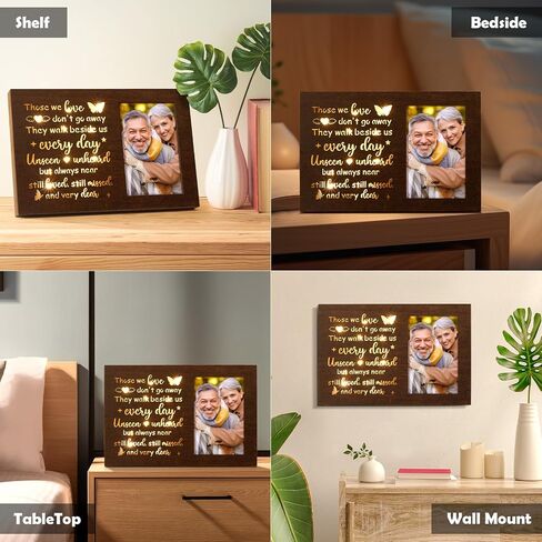 Memorial Gifts Glowing Picture Frame Sympathy Gifts for Loss of Loved One Mom Dad Son Husband Friend, Unique Bereavement Condolence Gifts Ideas Grief In Memory of Loved One Remembrance Gifts-4x6 Photo in Saudi Arabia