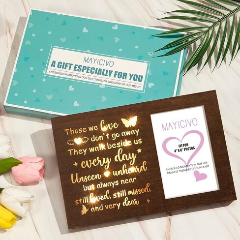 Memorial Gifts Glowing Picture Frame Sympathy Gifts for Loss of Loved One Mom Dad Son Husband Friend, Unique Bereavement Condolence Gifts Ideas Grief In Memory of Loved One Remembrance Gifts-4x6 Photo in Saudi Arabia