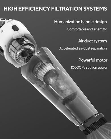 Cordless Vacuum Cleaner - Lightweight Vacuum Cleaners for Home, High Power Handheld Portable Vacuum for Car, Wireless Stick Vacuum Cleaners for Pet Hair Carpet and Floor Vacuum Cleaner, Gray in Saudi Arabia