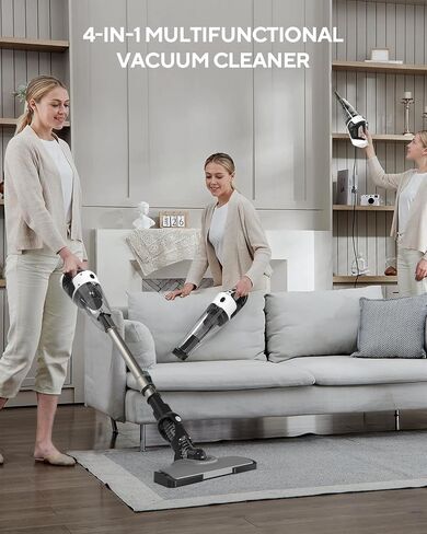 Cordless Vacuum Cleaner - Lightweight Vacuum Cleaners for Home, High Power Handheld Portable Vacuum for Car, Wireless Stick Vacuum Cleaners for Pet Hair Carpet and Floor Vacuum Cleaner, Gray in Saudi Arabia