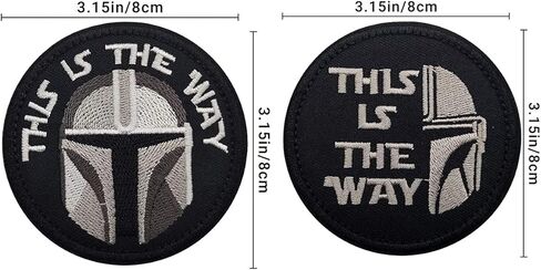 Mandalorian This is The Way رقعة فنية مستوحاة من الخوذة الكاملة، خطاف وحلقة دعم رقعات قماشية مطرزة عسكرية تكتيكية لحقيبة الملابس وقبعة الظهر، 3.15 بوصة (عبوتان)... in Kuwait