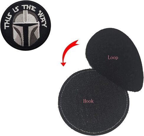 Mandalorian This is The Way رقعة فنية مستوحاة من الخوذة الكاملة، خطاف وحلقة دعم رقعات قماشية مطرزة عسكرية تكتيكية لحقيبة الملابس وقبعة الظهر، 3.15 بوصة (عبوتان)... in Kuwait