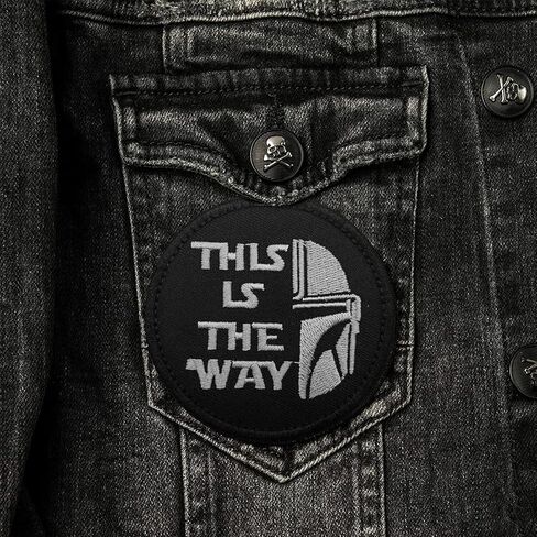 Mandalorian This is The Way رقعة فنية مستوحاة من الخوذة الكاملة، خطاف وحلقة دعم رقعات قماشية مطرزة عسكرية تكتيكية لحقيبة الملابس وقبعة الظهر، 3.15 بوصة (عبوتان)... in Kuwait