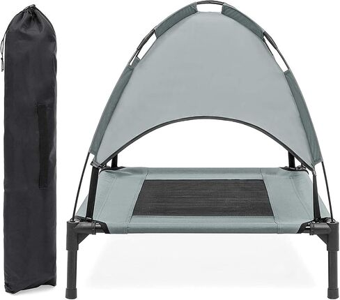 PawfectPals Portable Cooling Waterproof Elevated Heavy Duty Camping Pet Bed and Cot with Detachable Shade for Indoor and Outdoor use (Med) in Saudi Arabia