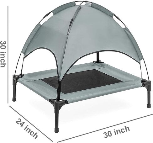PawfectPals Portable Cooling Waterproof Elevated Heavy Duty Camping Pet Bed and Cot with Detachable Shade for Indoor and Outdoor use (Med) in Saudi Arabia