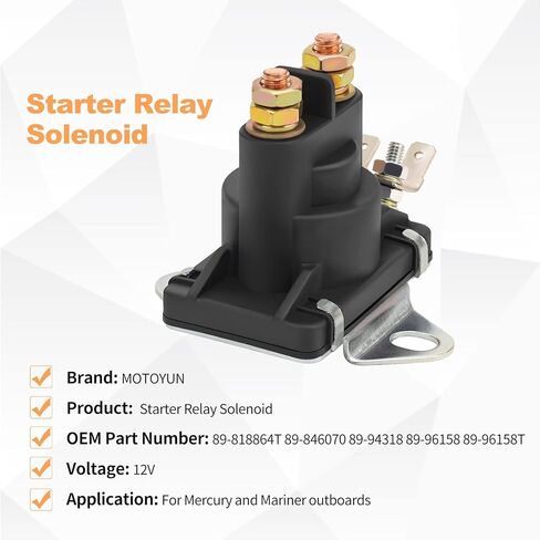 الملف اللولبي لتقليم الطاقة 12 فولت 89-96158T متوافق مع المحركات الخارجية Mercruiser Mercury Mariner 35-275 HP # 8994318 89818864T 89-84607 8996158T in Kuwait