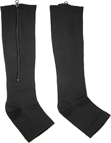 1 Pair Plus Size Compression Socks with Zipper for Women Men, Open Toe Support Socks for Varicose Veins in Saudi Arabia