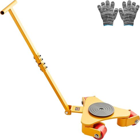 VEVOR Machinery Skate Dolly، 6614 LBS/3T محرك الآلات الصناعية مع مقبض، آلات الصلب الكربوني تتحرك تزلج مع 3 عجلات بولي يوريثان دوارة 360 درجة، غطاء غير قابل للانزلاق يدور 360 درجة للمستودع، ورشة العمل in Saudi Arabia
