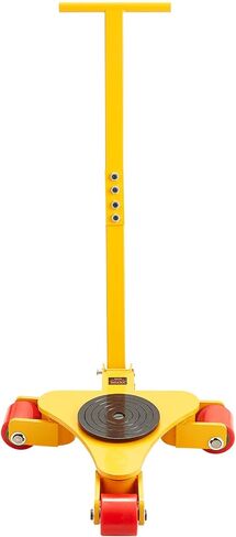 VEVOR Machinery Skate Dolly، 6614 LBS/3T محرك الآلات الصناعية مع مقبض، آلات الصلب الكربوني تتحرك تزلج مع 3 عجلات بولي يوريثان دوارة 360 درجة، غطاء غير قابل للانزلاق يدور 360 درجة للمستودع، ورشة العمل in Saudi Arabia