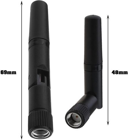 2PCS Mini WiFi Antenna Dual Band 2.4GHz 5.8Ghz RP-SMA Male Right Angle Antenna for PCI Network Card PC Desktop Computer Gaming Motherboard Wireless Router in Saudi Arabia