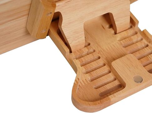 Adjustable Wood ipad Stand for Desk, Foldable Multi-Angle Tablet Holder Stand Compatible with ipad pro 12.9,Mini, Air, Kindle, Tab,E-Reader 6-13" Tablet and Phone (Rubberwood) in Saudi Arabia