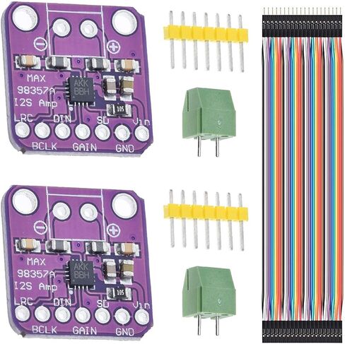 2PCS MAX98357 Audio Power Amplifier Module I2S Class D Filterless Audio Amplifiers Board for Arduino, Raspberry Pi, Esp32 with Dupont Cable in Saudi Arabia