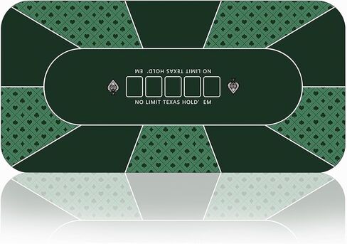 K-Musculo Poker Mat 70" x 35",Texas Hold'em Poker Mat for Card Games. Poker Table Top with Portable Carrying Bag Up to 10 Player Fit for Party Game & Casino in Kuwait