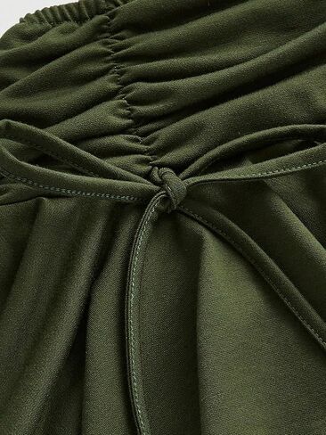 تنورة نسائية قصيرة من WDIRARA بخصر مطاطي ورباط مكشكش وحاشية غير متماثلة in Kuwait