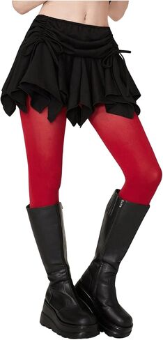 تنورة نسائية قصيرة من WDIRARA بخصر مطاطي ورباط مكشكش وحاشية غير متماثلة in Kuwait