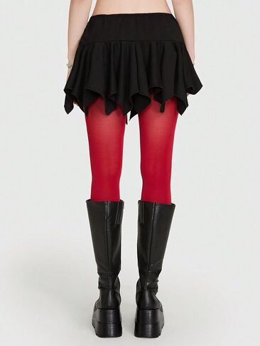 تنورة نسائية قصيرة من WDIRARA بخصر مطاطي ورباط مكشكش وحاشية غير متماثلة in Kuwait