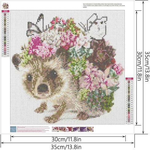Zimal 5D DIY Diamond Embroidery Flowers Hedgehog Cactus Diamond Painting Cross Stitch Full Round Drill Mosaic Decoration Gift 11.8 X 11.8 Inch in Kuwait